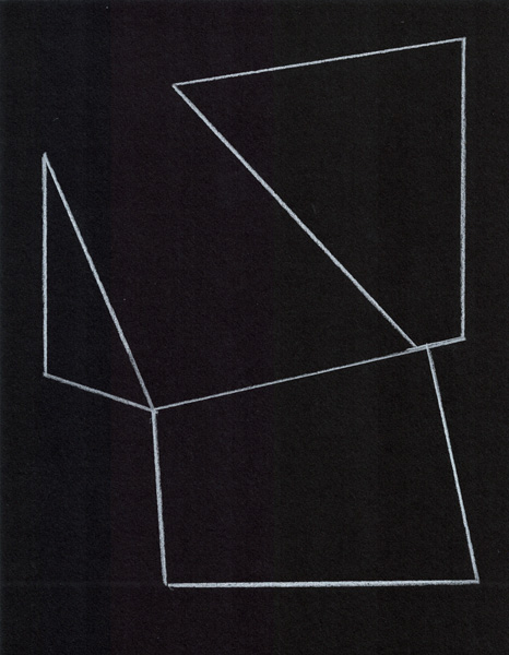 Jakob Flohe: Konstruktion 6, 2017, Farbstift auf Papier, 25 x 19,5 cm