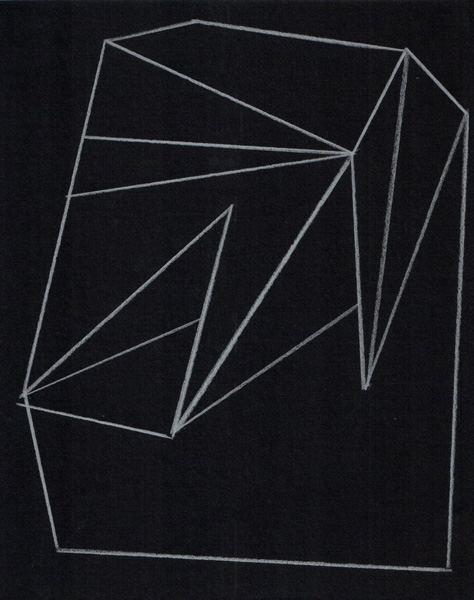 Jakob Flohe: Konstruktion 6, 2018, Farbstift auf Papier, 25 x 19,5 cm